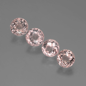 캐럿 천연 살몬 핑크 모가나이트 보석, 라운드 컷, 5.53 mm, VS