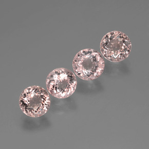 캐럿 천연 살몬 핑크 모가나이트 보석, 라운드 컷, 5.53 mm, VS