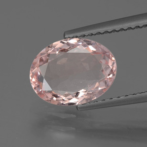 1.58캐럿 천연 라이트 핑크 모가나이트, 타원형 컷, 9.5×7.3 mm, VS