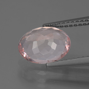 1.58캐럿 천연 라이트 핑크 모가나이트, 타원형 컷, 9.5×7.3 mm, VS