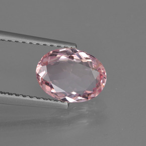1.19캐럿 천연 라이트 핑크 모가나이트, 타원형 컷, 8.7×6.5 mm, VS-SI
