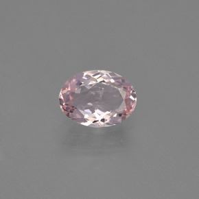 0.84캐럿 천연 라이트 핑크 모가나이트, 타원형 컷, 7.8×5.7 mm, VVS-VS