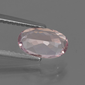 1.12캐럿 천연 라이트 핑크 모가나이트, 타원형 컷, 9.3×5.7 mm, VVS