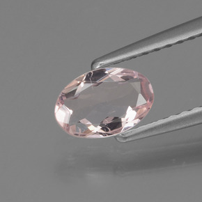 0.44캐럿 천연 라이트 핑크 모가나이트, 타원형 컷, 6.9×4.6 mm, VVS-VS