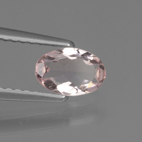 0.44캐럿 천연 라이트 핑크 모가나이트, 타원형 컷, 6.9×4.6 mm, VVS-VS