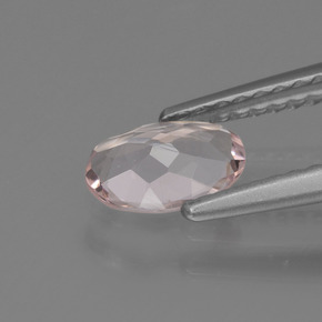 0.44캐럿 천연 라이트 핑크 모가나이트, 타원형 컷, 6.9×4.6 mm, VVS-VS