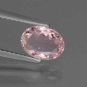 1.03캐럿 천연 라이트 핑크 모가나이트, 타원형 컷, 8×6 mm, VS