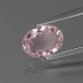 1.03캐럿 천연 라이트 핑크 모가나이트, 타원형 컷, 8×6 mm, VS