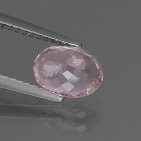 1.03캐럿 천연 라이트 핑크 모가나이트, 타원형 컷, 8×6 mm, VS