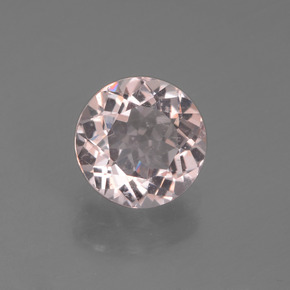 1.31캐럿 천연 라이트 핑크 모가나이트, 라운드 컷, 7.25 mm, VS