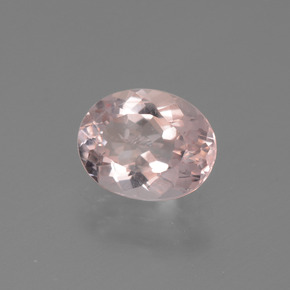 1.51캐럿 천연 라이트 핑크 모가나이트, 타원형 컷, 8.7×6.9 mm, VVS-VS