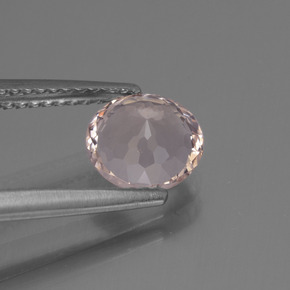 1.23캐럿 천연 라이트 핑크 모가나이트, 라운드 컷, 7.40 mm, VVS-VS