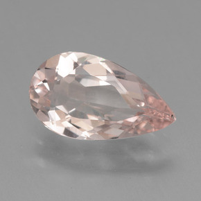 1.51캐럿 천연 라이트 핑크 모가나이트, 배 모양, 10.9×6.3 mm, VVS-VS