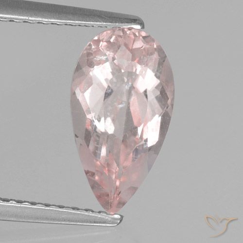 1.69ct 자연스러운 플라밍고 핑크 모르가나이트, 배 모양, VS-SI