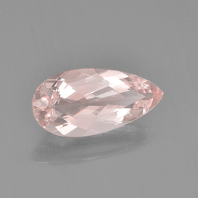 1.53캐럿 천연 라이트 핑크 모가나이트, 배 모양, 12.3×6.2 mm, VVS-VS
