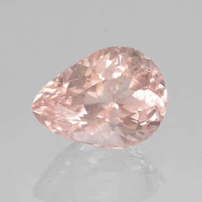 1.71캐럿 천연 라이트 핑크 모가나이트, 배 모양, 9.3×6.8 mm, VS-SI