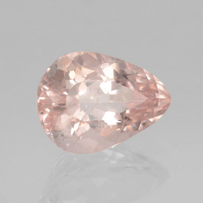 1.71캐럿 천연 라이트 핑크 모가나이트, 배 모양, 9.3×6.8 mm, VS-SI