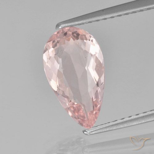 1.54캐럿 천연 라이트 코랄 핑크 모가나이트, 배 모양, 11.3×6.6 mm, VS