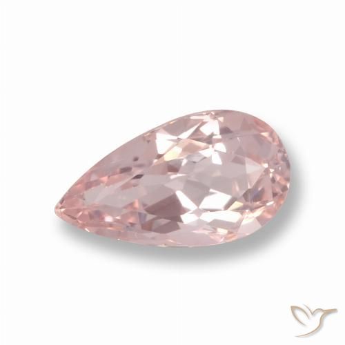 0.84ct 자연스러운 미디엄 라이트 핑크 모르가나이트, 배 모양, VVS-VS