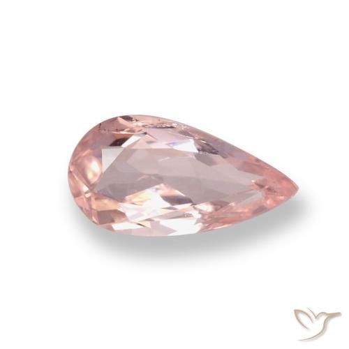 0.54캐럿 천연 미디엄 핑크 모가나이트, 배 모양, 7.8×4 mm, VVS-VS
