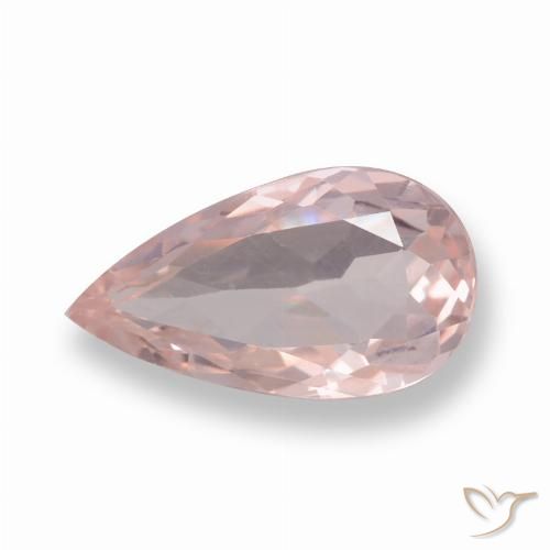 0.93ct 자연스러운 미디엄 핑크 모르가나이트, 배 모양, VVS