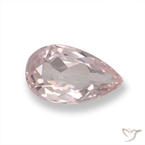 0.92ct 자연스러운 코랄 핑크 톤 모르가나이트, 배 모양, VVS-VS
