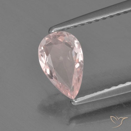 0.63캐럿 천연 라이트 로즈 핑크 모가나이트, 배 모양, 7.7×4.8 mm, VVS-VS