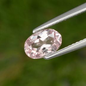 1.00캐럿 천연 라이트 핑크 모가나이트, 타원형 컷, 7.9×5.1 mm, VS