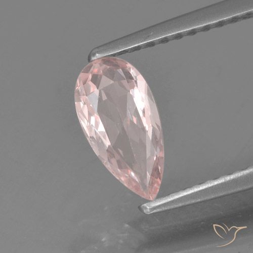 0.58ct 자연스러운 라이트 로즈 핑크 모르가나이트, 배 모양, VVS-VS