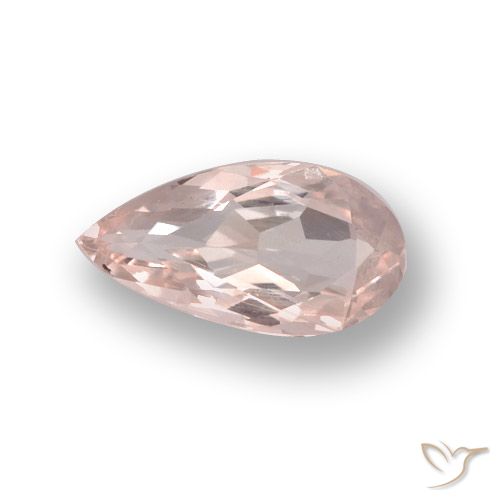 0.69ct 자연스러운 미디엄 핑크 모르가나이트, 배 모양, VVS-VS