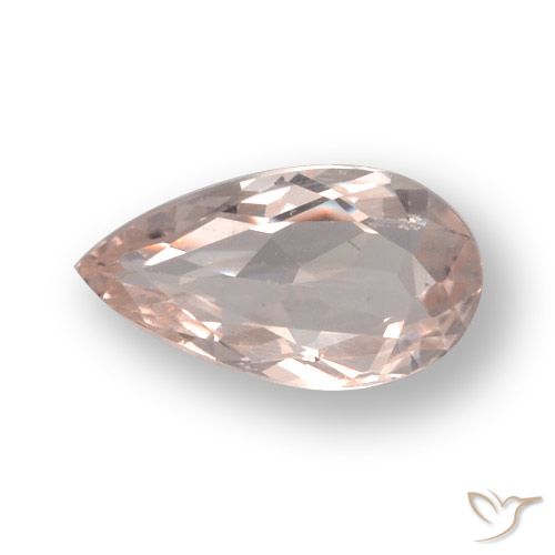 0.57ct 자연스러운 플라밍고 핑크 모르가나이트, 배 모양, VVS-VS