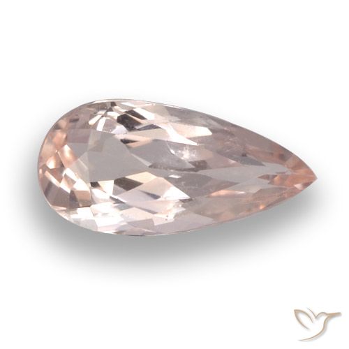 0.71ct 자연스러운 라이트 핑크 모르가나이트, 배 모양, VS