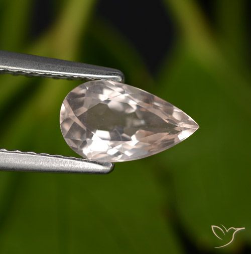 0.83ct 자연스러운 새먼 핑크 모르가나이트, 배 모양, VVS-VS