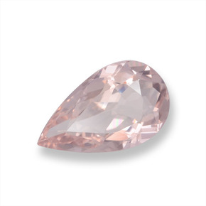 0.74캐럿 천연 미디엄 라이트 핑크 모가나이트, 배 모양, 8.7×5.2 mm, VVS