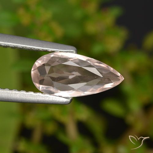 0.70ct 자연스러운 미디엄 라이트 핑크 모르가나이트, 배 모양, VVS-VS
