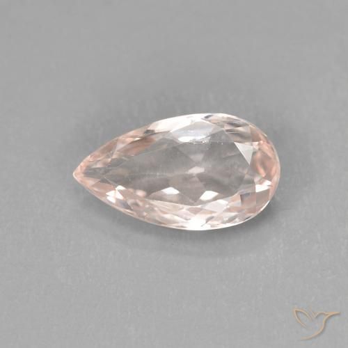 0.96ct 자연스러운 플라밍고 핑크 모르가나이트, 배 모양, VVS-VS