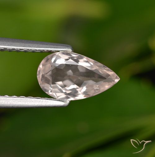 0.86ct 자연스러운 새먼 핑크 모르가나이트, 배 모양, VVS