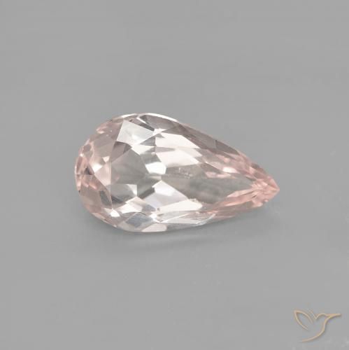 0.74ct 자연스러운 미디엄 핑크 모르가나이트, 배 모양, VVS-VS