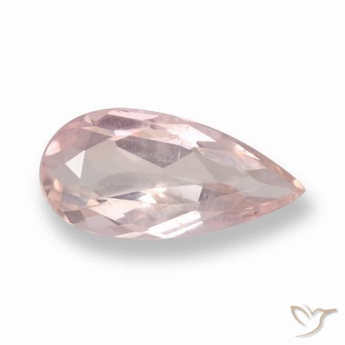0.76ct 자연스러운 플라밍고 핑크 모르가나이트, 배 모양, VS