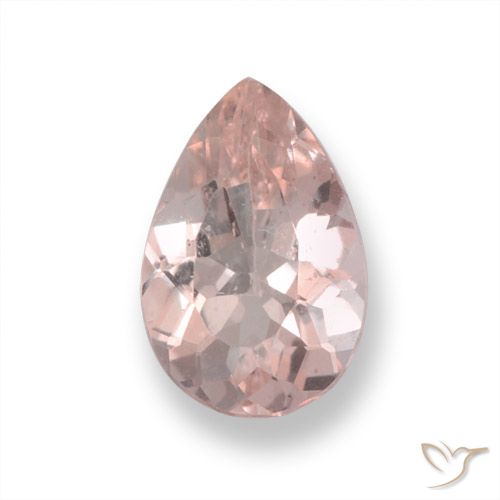 0.65ct 자연스러운 미디엄 핑크 모르가나이트, 배 모양, VS