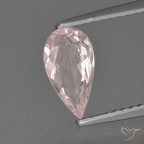 0.74ct 자연스러운 라이트 코랄 핑크 모르가나이트, 배 모양, VVS