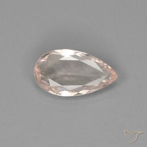 0.77ct 자연스러운 플라밍고 핑크 모르가나이트, 배 모양, VVS