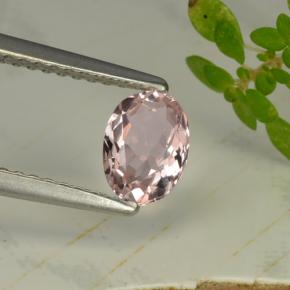 0.64캐럿 천연 라이트 핑크 모가나이트, 타원형 컷, 6.5×4.7 mm, VVS-VS