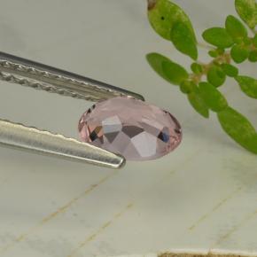 0.64캐럿 천연 라이트 핑크 모가나이트, 타원형 컷, 6.5×4.7 mm, VVS-VS