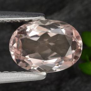0.87캐럿 천연 라이트 핑크 모가나이트, 타원형 컷, 7.6×5.4 mm, VVS-VS