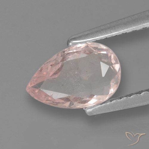 0.73ct 자연스러운 미디엄 라이트 핑크 모르가나이트, 배 모양, VS