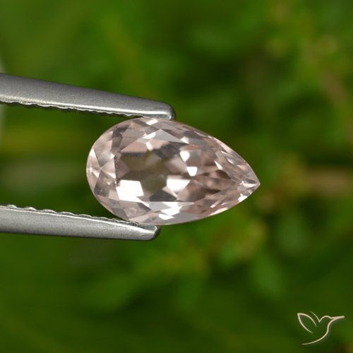 0.80ct 자연스러운 매우 밝은 분홍색 모르가나이트, 배 모양, VVS-VS