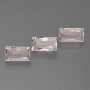 1.64캐럿 천연 라이트 핑크 모가나이트 보석, 바게트, 7×4 mm, VS