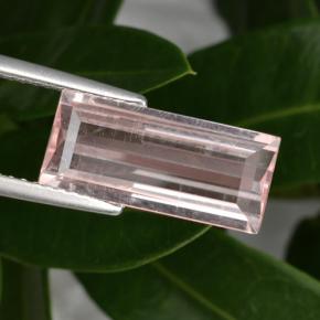 3.31캐럿 천연 라이트 핑크 모가나이트, 바게트, 15×6.7 mm, VS