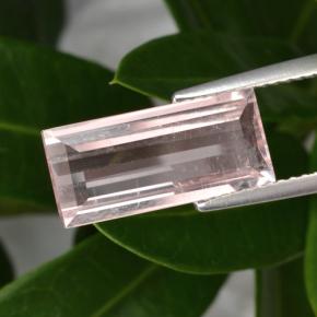 3.31캐럿 천연 라이트 핑크 모가나이트, 바게트, 15×6.7 mm, VS